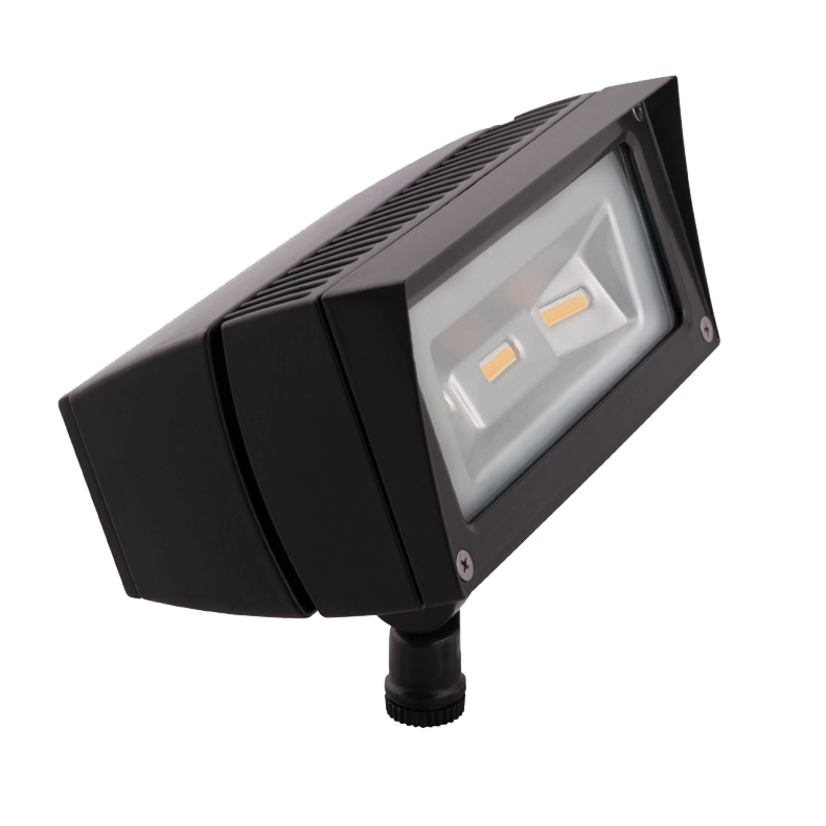 RAB Lighting FFLED18 Floodlight Fixture With ON/OFF Driver,) LED Lamp, 22 W Fixture, 100 to 240/277 V AC, Bronze Housing